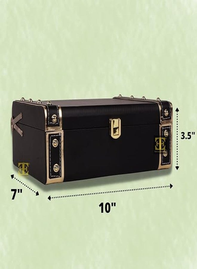 RED APPEL Tradition Classic Rectangular Decorative Trunk Box for Gifting and Storage | Premium Handmade Storage Box | Versatile Organizer with Timeless Design (BLACK) - Image 2